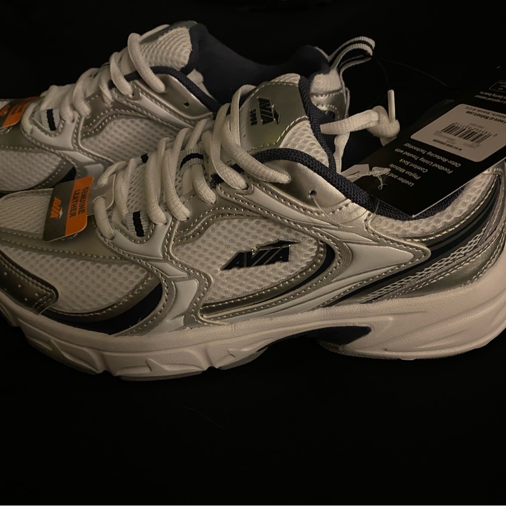 Avia Silver and White Athletic Shoes